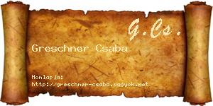 Greschner Csaba névjegykártya